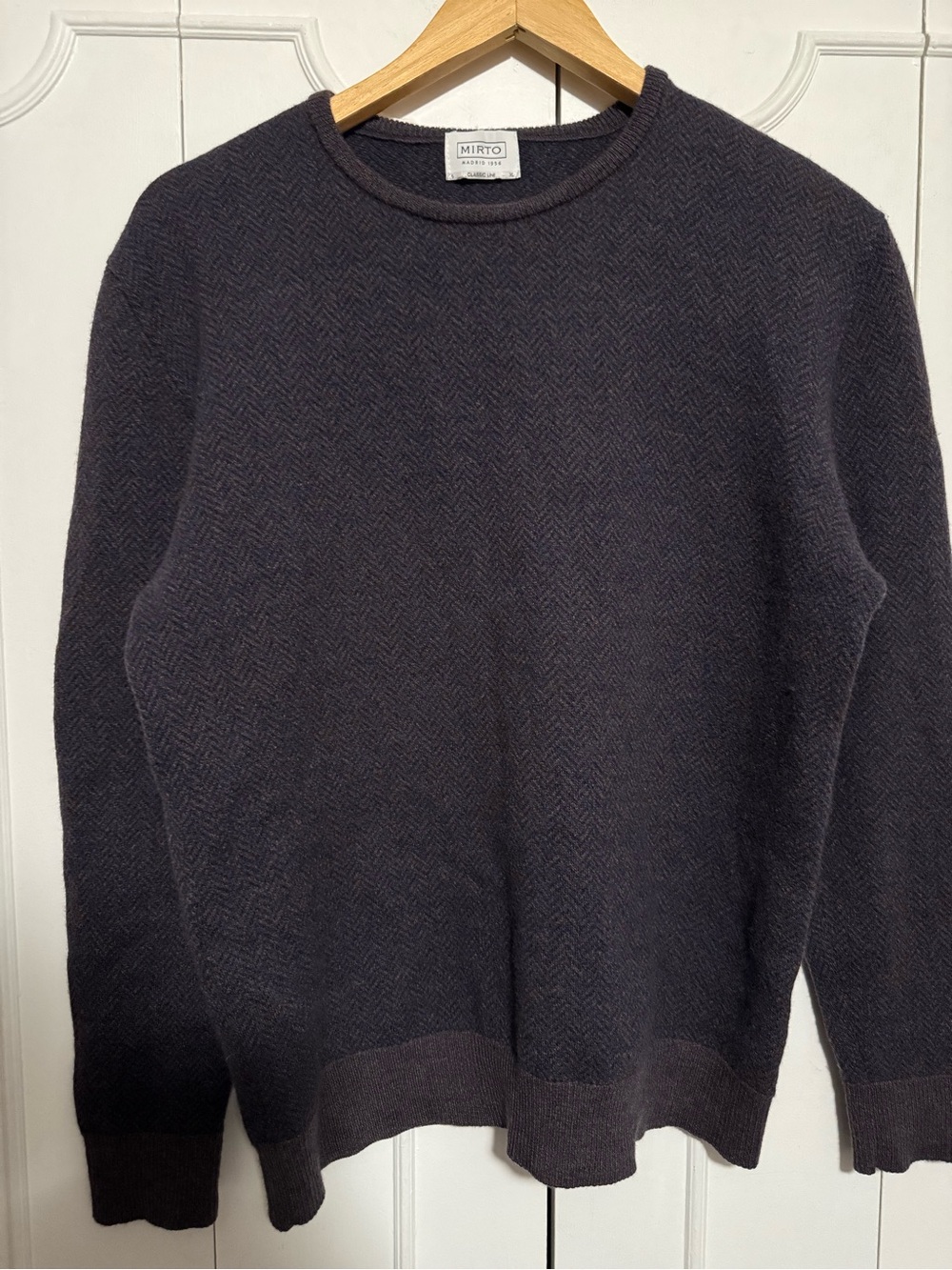 Mirto merino wool Men's Crewneck Sweater in Dark violet
